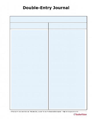 Double Entry Journal Template - TeacherVision